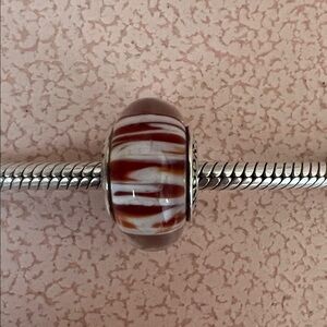 Pandora Siberian Tiger Murano Glass Charm (#790939). Retired.